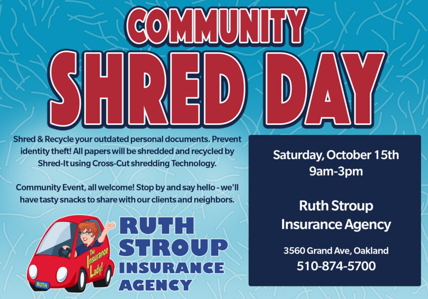 Community Shred Day Saturday October 15 Ruth Stroup Insurance Agency